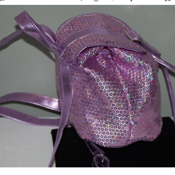 SOLD-Sequence Purple Mini kids back pack purse - Picture 3 of 8